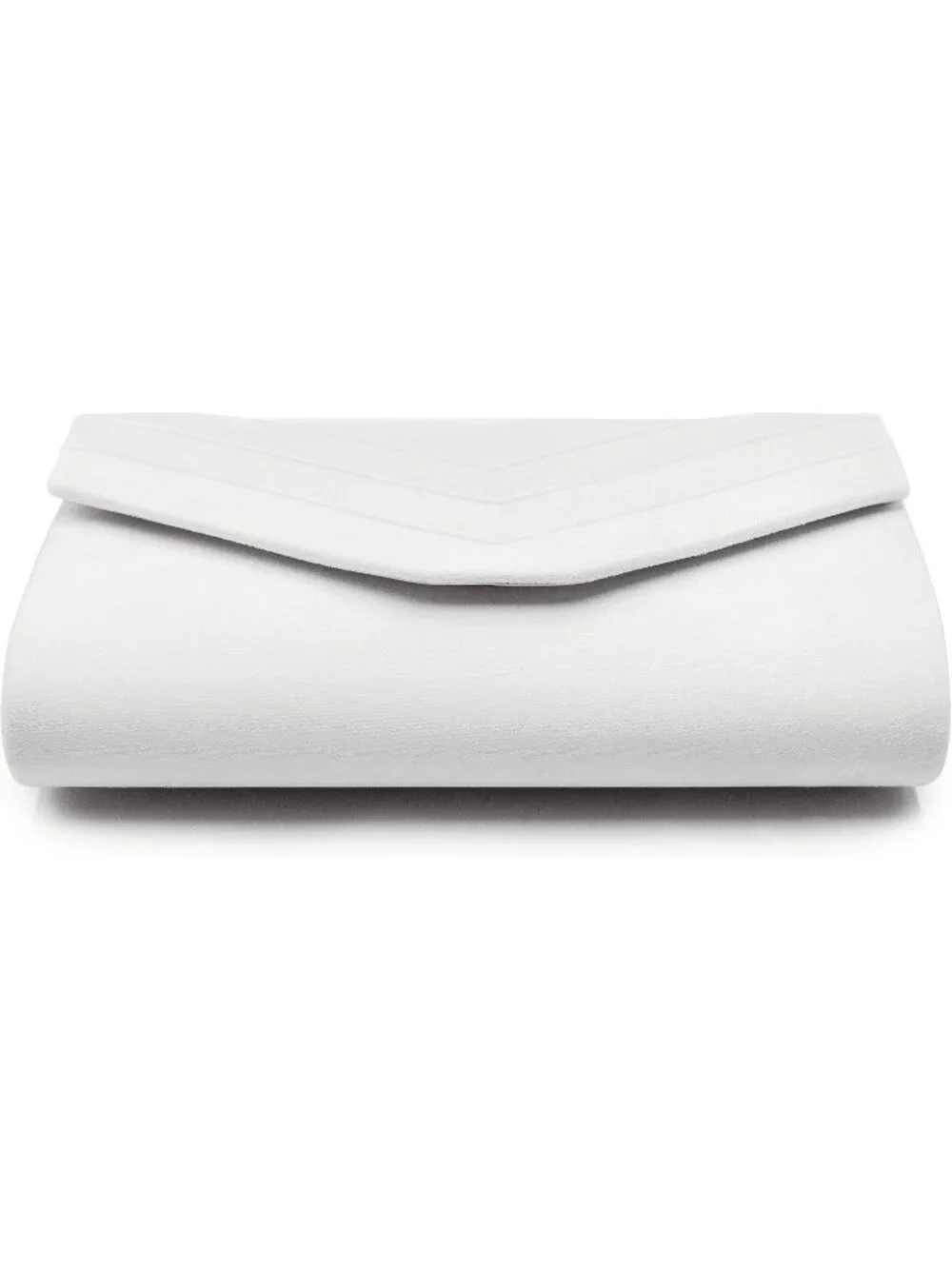 Women's White Suede Pleated Clutch Purse For Evening Cross Body Bag Chain